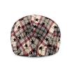 Retro Plaid Star Forward Hat for Women Autumn and Winter British Style Beret Painter's Hat