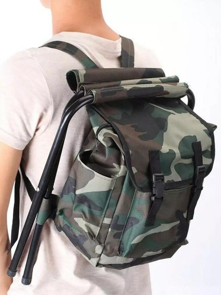 Chaise Pliante de Camping Fraîche Extérieure Légère Confortable Petite Tabouret de Pêche Portable Siège Sac à Dos Touriste Randonnée Nature Chaises