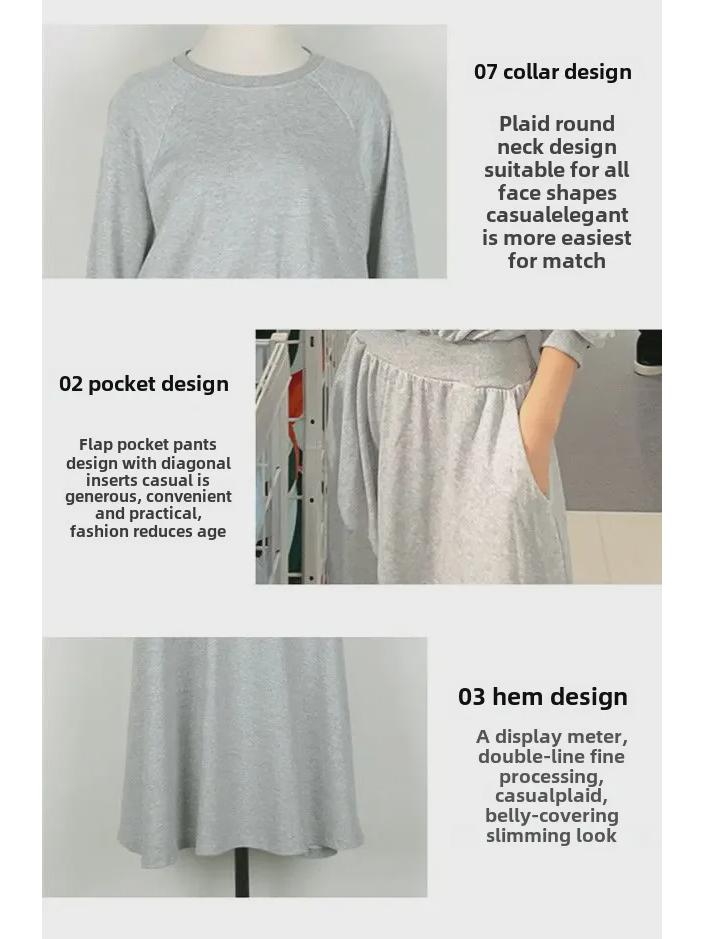 Korean Style Long Sleeve Artistic Slimming Swing Waist Sweater Dress for Women - Autumn/Winter Trend