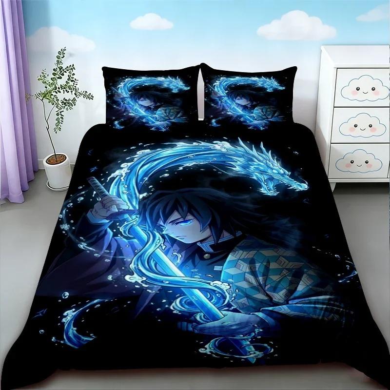 Anime Bed Linen Set King Queen Double Full Twin Single Size Demon-Slayer Duvet Cover Set