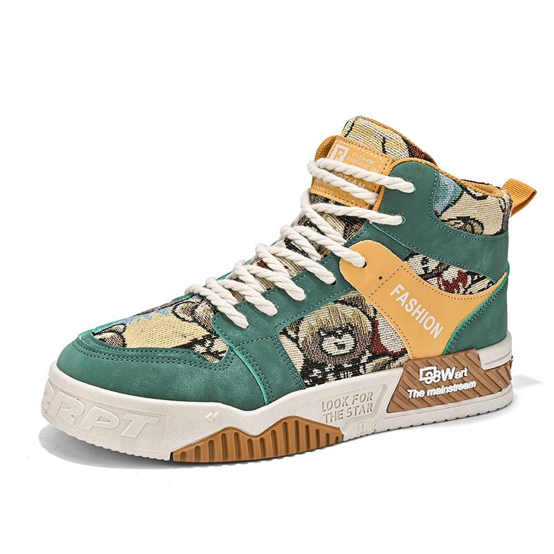 Mode Tenis Graffiti Personalisierte Männer Schuh 2024 Herbst Männer Sport Schuh High Top Canvas Schuh Männer Tennis Trend Skate Schuh Männlichen casual Schuh