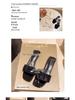 Women's Summer 2022 Crystal Chunky Heel Square Toe Sandals