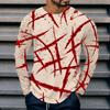 3D Printed Fun Top Men's Colorful O Neck Long Sleeved T-shirt, Spring and Autumn Casual T-shirt Oversized Sports Street T-shirt