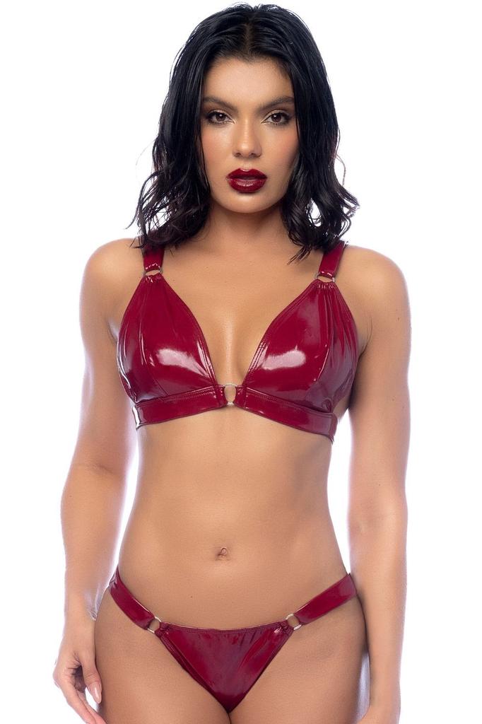 Two-Piece Set In Burgundy Vinyl Mal2763 Blwn