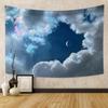 Night Sky Moon Wall Hanging Tapestry Star Tapestry Psychedelic Black and White Tapestry Wall Hanging Suitable for Home
