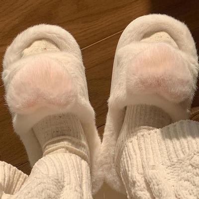 Best Seller Stile Amore Peluche Inverno Nuove Pantofole da Donna Tacco Morbido Piattaforma Calde da Interno Comode Casa Soffici Pantofole da Casa