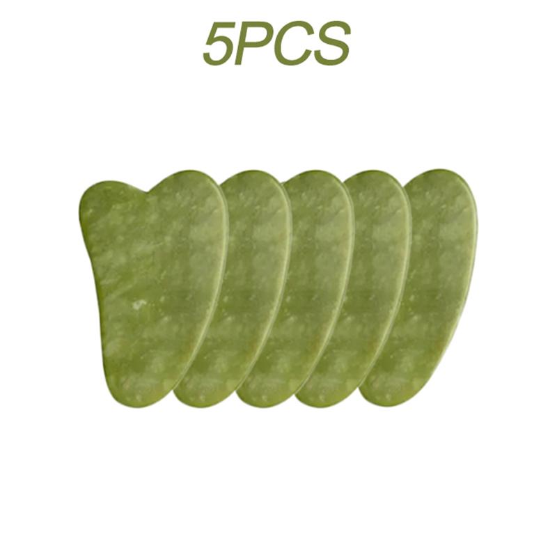 

5pcs Natural Jade Gua Sha Set Jade Massager Scraping Board Facial Lifting Spa Acupoint Acupuncture Gouache Scraper Skin Care