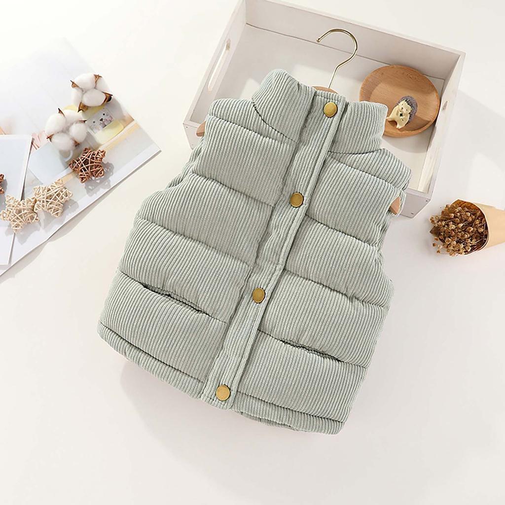 Children's Vest, Thickened And Warm, Wearing Corduroy Vest, Baby's Outer Tower, Camisole Shoulder