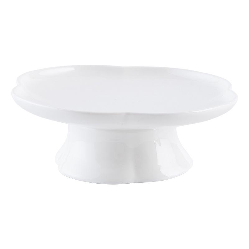 High-Footed Ceramic Dim Sum & Snack Platter - Artistic Design Chinese Cold Dishes & Fruit Plate