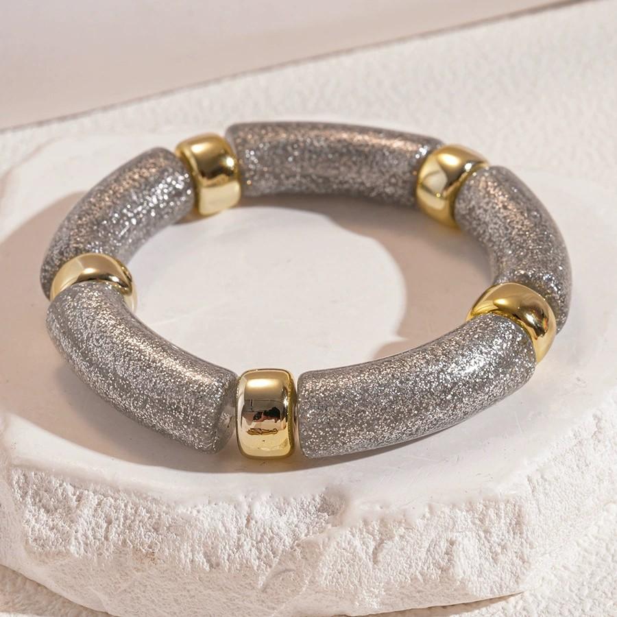 Vintage Acrylic Leopard Print Geometric round Bracelet Multi-Color Unique Personality European Inspired Hand Accessory