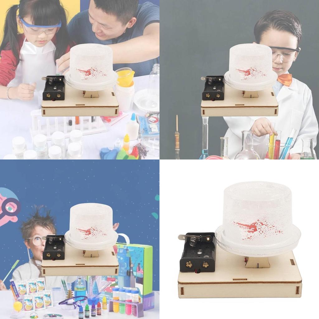 Educational Diy Electric Static Snow Toy Science Experiment Kit For Kids Wood Material