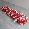 Uflower 3D Red Rose Hydrangea Flower Row Luxury Wedding Arch Backdrop Floor Table Centerpiece Event Decor