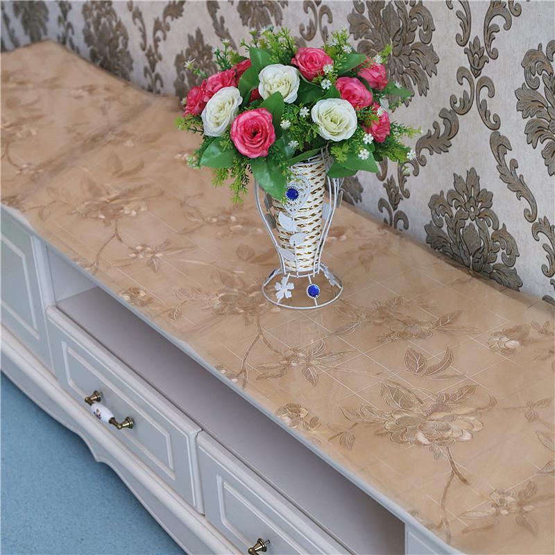 0.8mm Soft Glass PVC Waterproof Oil-proof Heat-resistant Dining Table Protector