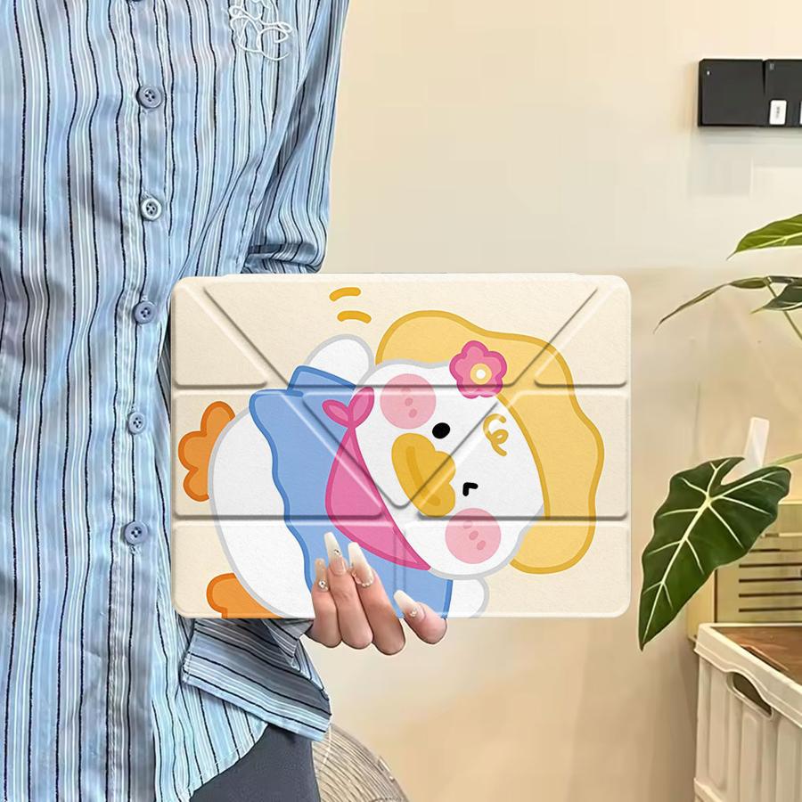 Yellow Hat Duckling Holder Cover Tablet Case For iPad Pro 2025 Pro 11th 10th 9th 8th 7th 12.9inch Air 4 5 M3 M2 1 2 M4 11inch