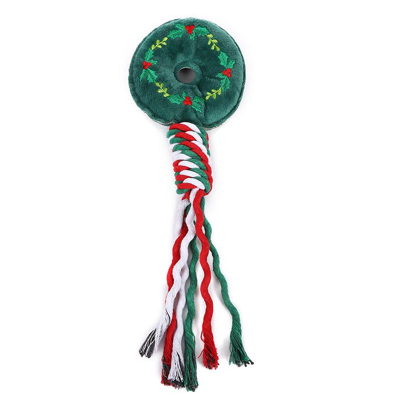 Pet Christmas Dog Teething Toys: Cute Cartoon Cotton Rope for Teeth Cleaning