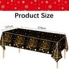Cute Plastic New Year Tablecloth Bronzing Black Gold Disposable Tablecloths Disposable Table Decoration Table Cover New Year