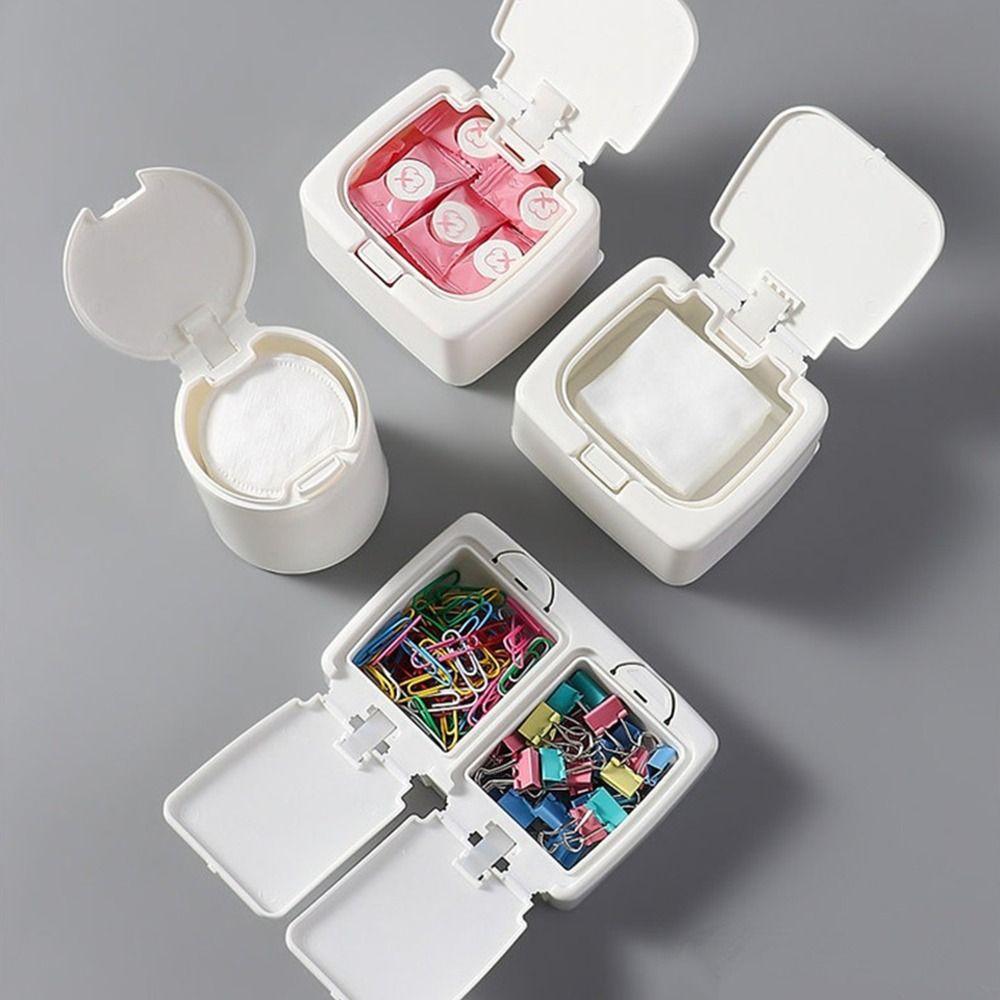 Plastic Storage Box Double Grid Beads Container Useful Cotton Swab Box  Hair Accessories Class