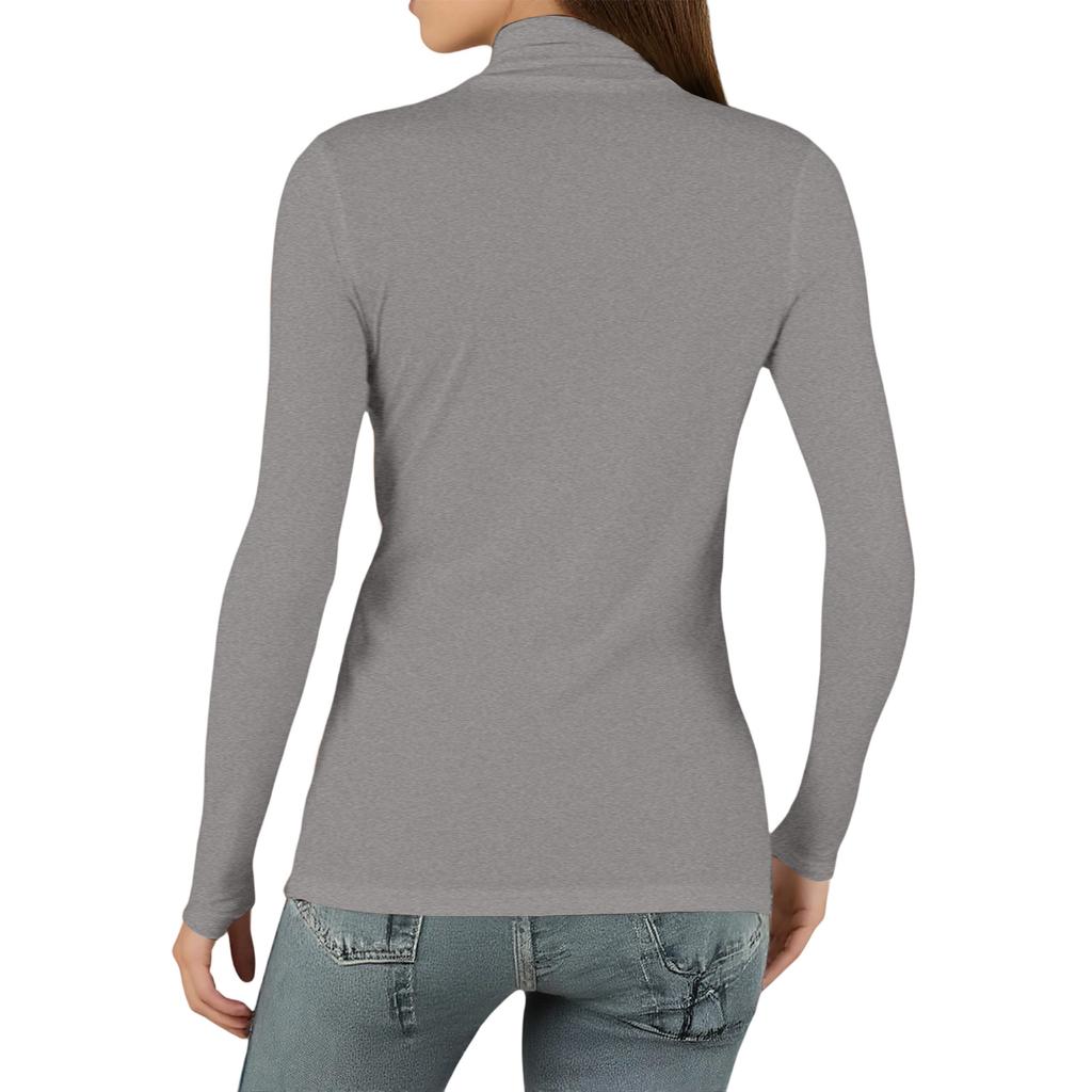 Dámský módní ležérní přiléhavý pletený top s polovičním rolákem a dlouhým rukávem