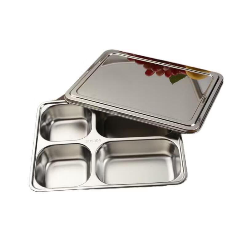 Qianxing 304 Stainless Steel Divided Meal Plate for Kids (2-Pack)