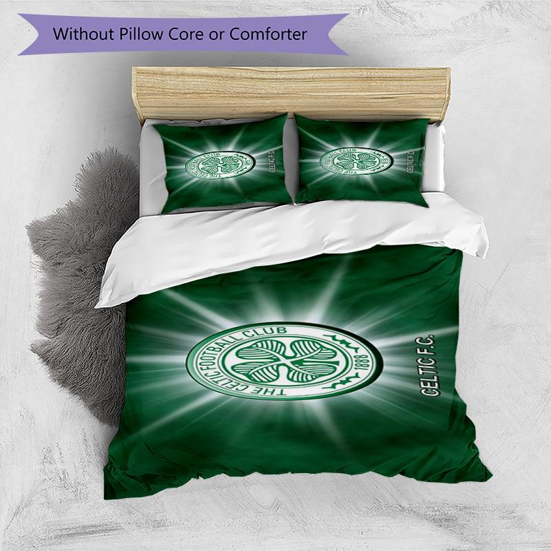 Celtic Football Club Crest Printed Pattern Duvet Cover Set – includes 1 duvet cover and 2 matching pillowcases Bedroom decor Christmas gifts
