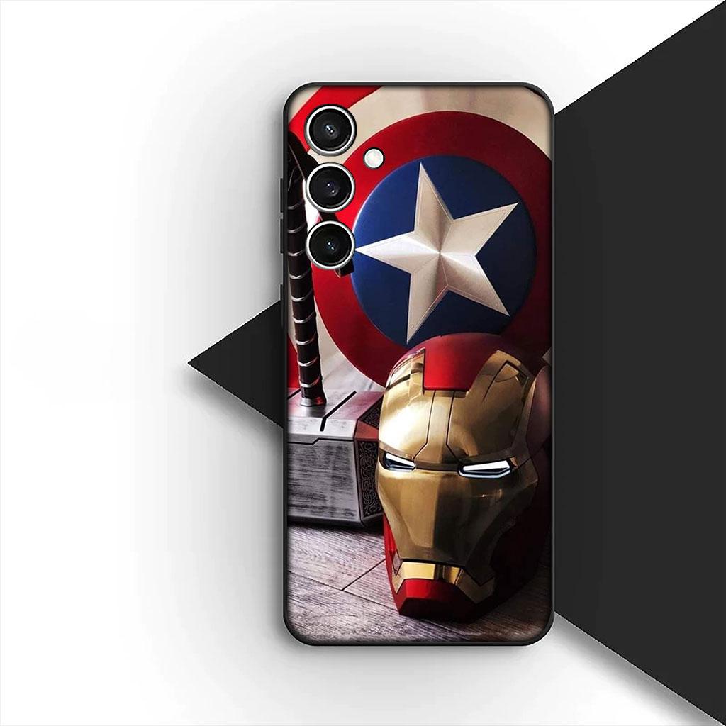 Phone Cover for Samsung Galaxy S25 S24 S23 FE Ultra Plus S7 Edge S25+ S23+ A56 5G Casing Soft Case Captain America Shield Marvel