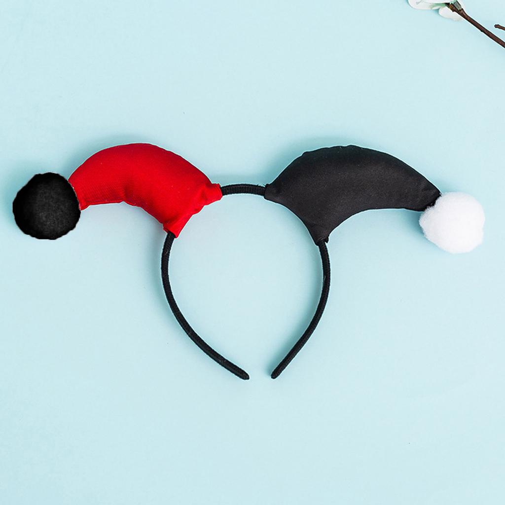 Adult Children Color Matching Clown Horn Hair Hoop Cloth Wrapped Headband Halloween Christmas Costume Cosplay Party