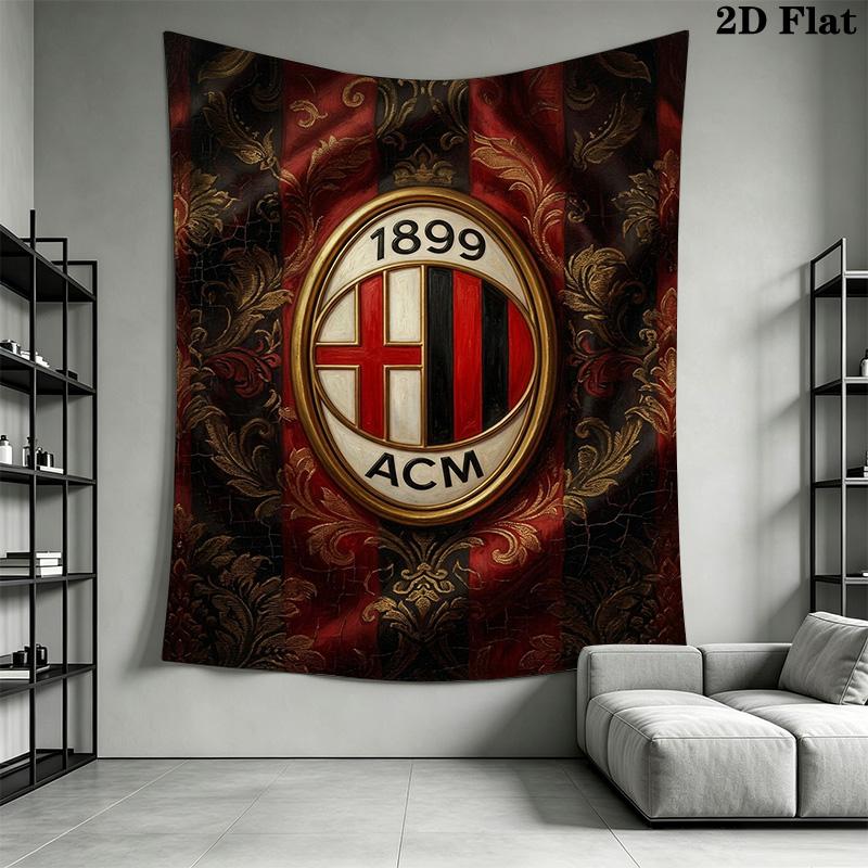 Ac Milan Crest Ornate Background Bedding 1 Duvet Cover 2 Pillowcase Without Core Bedding Set Duvet Cover And Pillowcase