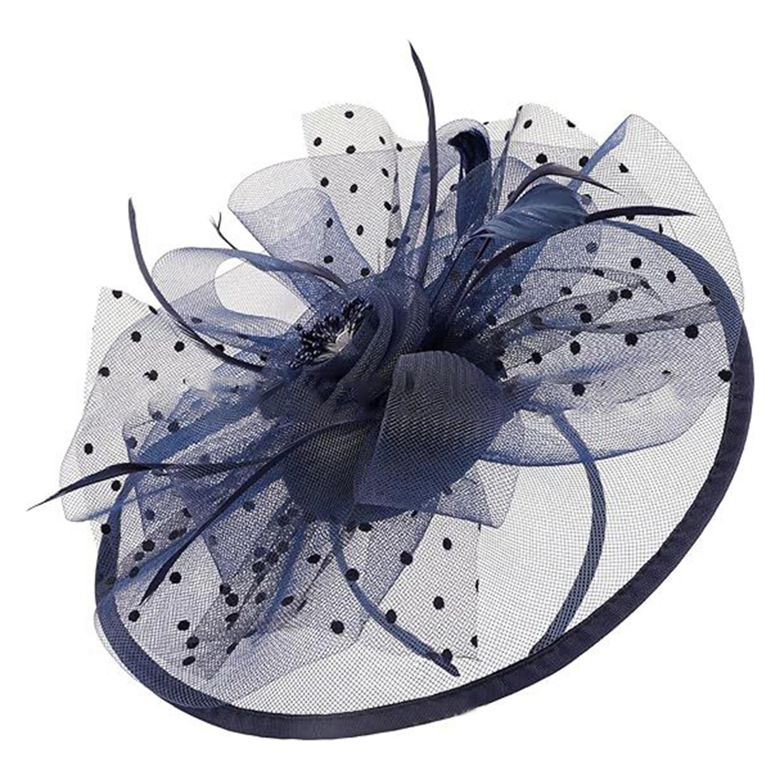 

Fascinators Hat Tea Party Headwear Ribbons Feathers Decoartion 1920s Club Stylish Elegant Headbands With Headband And Clip Headpiece For Girls Women Navy blue #1
