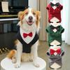 Large Dogs Bowtie Design Dog Tuxedo Blazer Vest Formal Style Dog Sweater Winter Warm Pet Dress Wedding Event