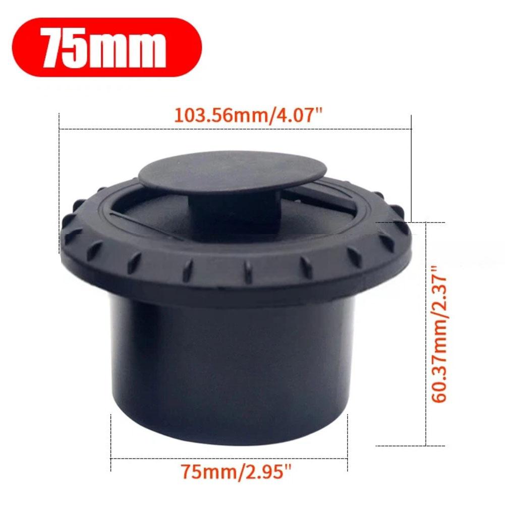 60mm 75mm Black Rotatable Air Vent Outlet For Diesel Parking Heater, AC Duct For Car Truck Camper RV Interior
