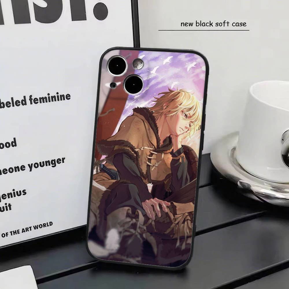 v-Vinland Saga For iPhone 13,17,11,12,16,14,15,Plus,Pro Max Soft Silicone Black Phone Case