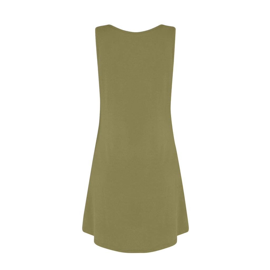 Vestito estivo casual da donna con tasche, abito da spiaggia boho estivo, abiti da festa per donna, abito con t-shirt, scollo a U, abiti larghi e canottiera