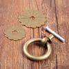 2Pcs Vintage Copper Round Ring Style Dresser Drawer Cabinet Pull Handle Knob for Wood Box Door Kitchen Home Decor with Screws