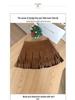 2025 Autumn/Winter Women's Retro Suede High-Waisted Tassel A-Line Mini Skirt
