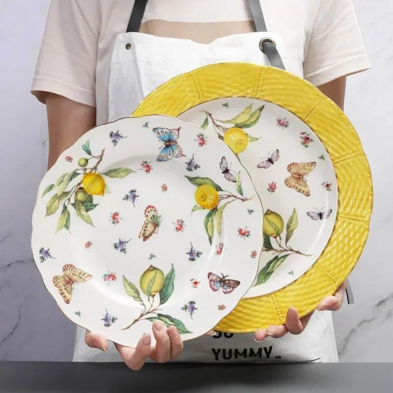 1 piece of lemon coffee cup, elegant European tea set, European tea cup and saucer, self-selected ceramic plate