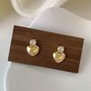 Y2K Style Square Crystal Heart Stud Earrings for Women Sweet Minimalism Love Geometric Zircon Ear Accessories Fashion Jewelry
