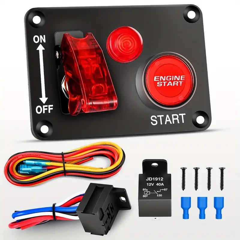 12V Rennwagen Starter Start Stopp Knopf Zündung Licht Kippschalter Panel Automobilzubehör Für Boot Atv Utv