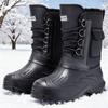 Men's High-Top Cotton Snow Boots – New Winter Style, Plus Velvet, Waterproof, Non-Slip, Slip-On.