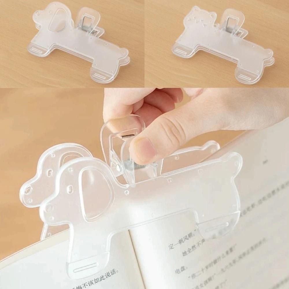 Cute Cat Fixed Book Clips Reading Aid Bookmark Portable Plastic Book Clip  Office