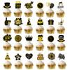 12/24pcs 2025 Happy New Year Cupcake Toppers Hello 2025 Cake Picks New Years Eve Party Supplies Welcome 2025 New Year Cake Decor
