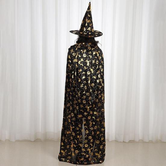 Halloween-Umhang, feine Verarbeitung, Cosplay-Kostüm, Anzieh-Sternmuster-Hut für Halloween-Weihnachtsfeiern