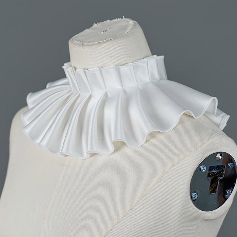 Elegant Detachable Pleated Collar Smooth Texture Simple On Off Solution For Seasonal Outfits