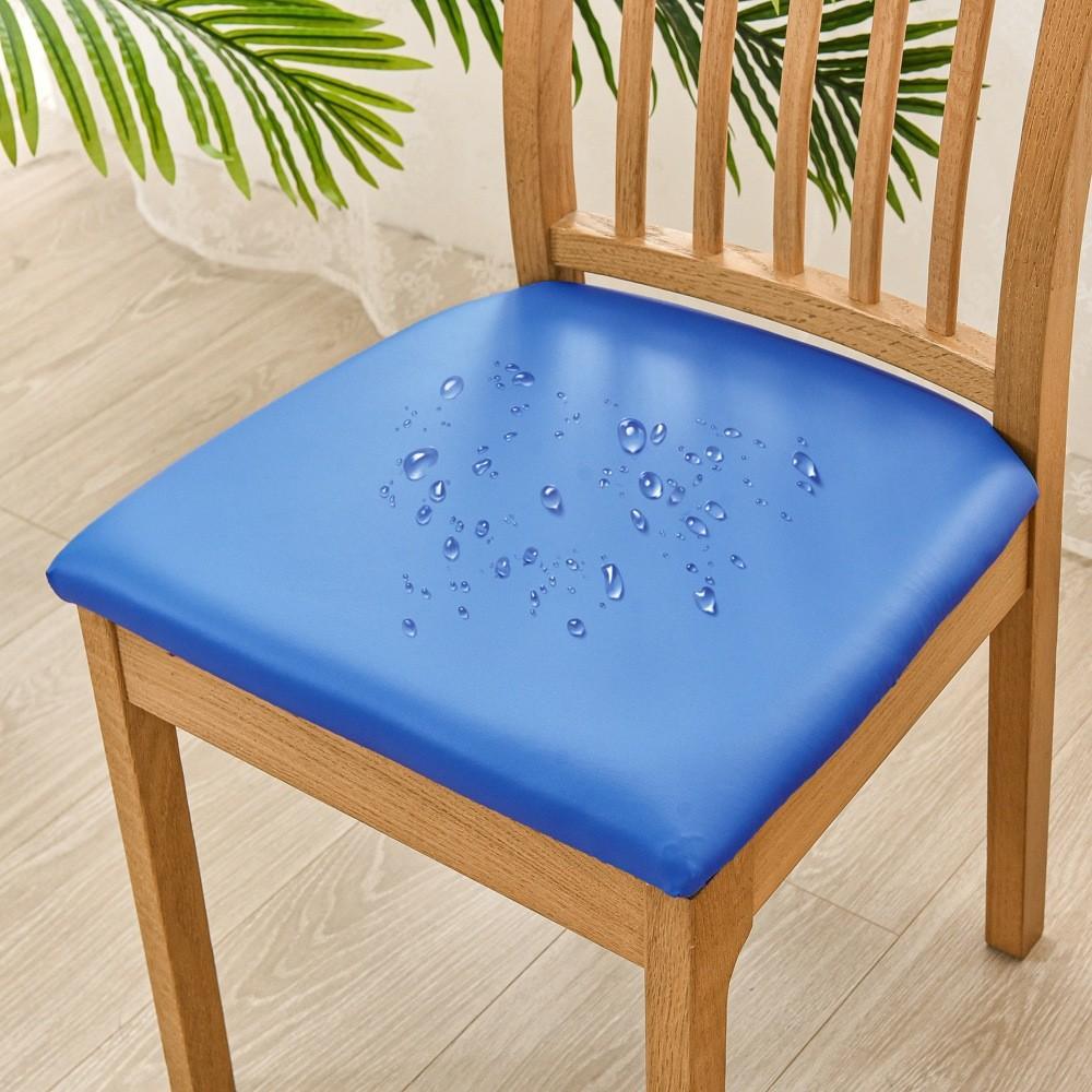 Pu Waterproof, Square Cushion Package Chair Cover, Chair Seat Cover, Chair Cover, Leather Hotel Chair Protective Cover Home