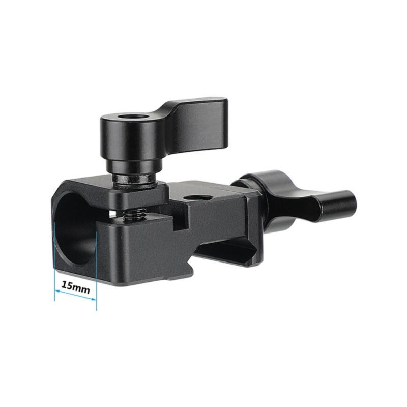 Schnellspann-Schienenklemme mit 15mm Einzelstabhalterung Passend für Schiene und 15mm Stangenrohr Kamera Fotozubehör