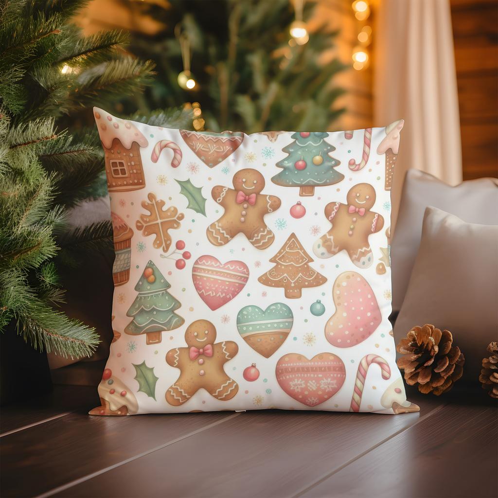 Home Decor Candy Cane Pattern Christmas Pillow For Decor Pattern Cushion Cover Suitable For Sofa Bedroom Car Pillow Cover