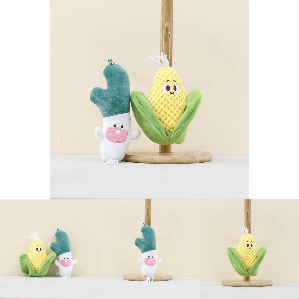 Charming Vegetable Plush Doll Keychain Soft Onion And Corn Hanging Ornament