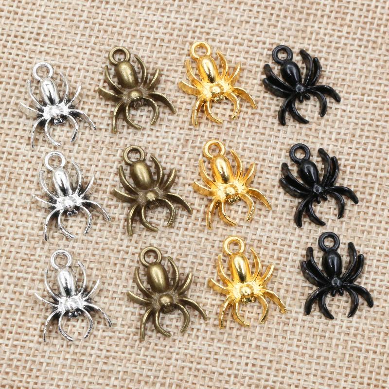 17x14mm 20pcs Black Bronze Gold Antique Silver Plated Spider Handmade Charms Pendant:DIY for bracelet necklace