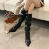 Pointed Thin Heel Women's Long Boots 2025 Autumn and Winter New Stacking Boots But Knee High Heel Boots Children