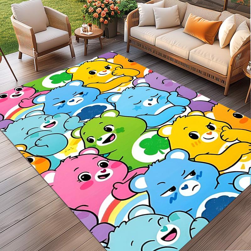 Care Bears Print Rug, Washable Floor Carpet, For Entryway Dorm Laundry Room Office Study, Home Decor Birthday Christmas Gift