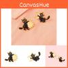 Stunning Black Cat Sun And Moon Metal Badge Brooch For Bags And Scarves Unisex Accessory